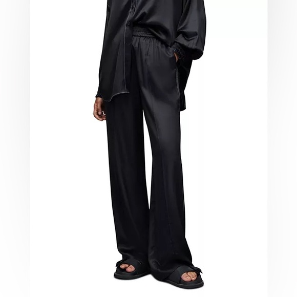 All Saints Pants - ALL SAINTS Charli Wide Leg Silk Pants